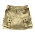 thumbnail image 1 of Womens Mini Cargo Skirt Low Waist Y2k Short Denim Jean Skirt, 1 of 2
