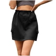 thumbnail image 1 of Womens Mini Cargo Skirts High Waist Bodycon Skirts with Pocket Bodycon Short Skirt Summer Denim Mini Skirts Black,S, 1 of 6