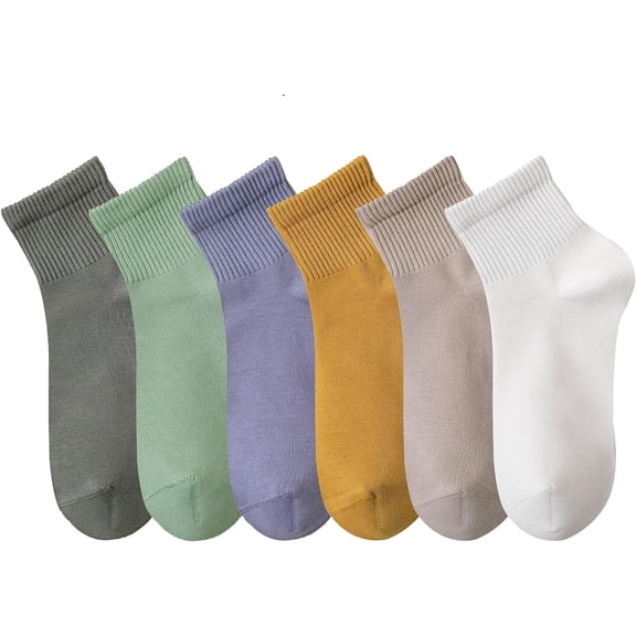 Womens Mini Crew Ankle Socks Pure Cotton Athletic Casual Socks for Women