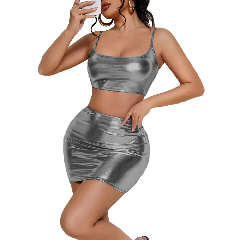 Vinyl skirt and top set cheap