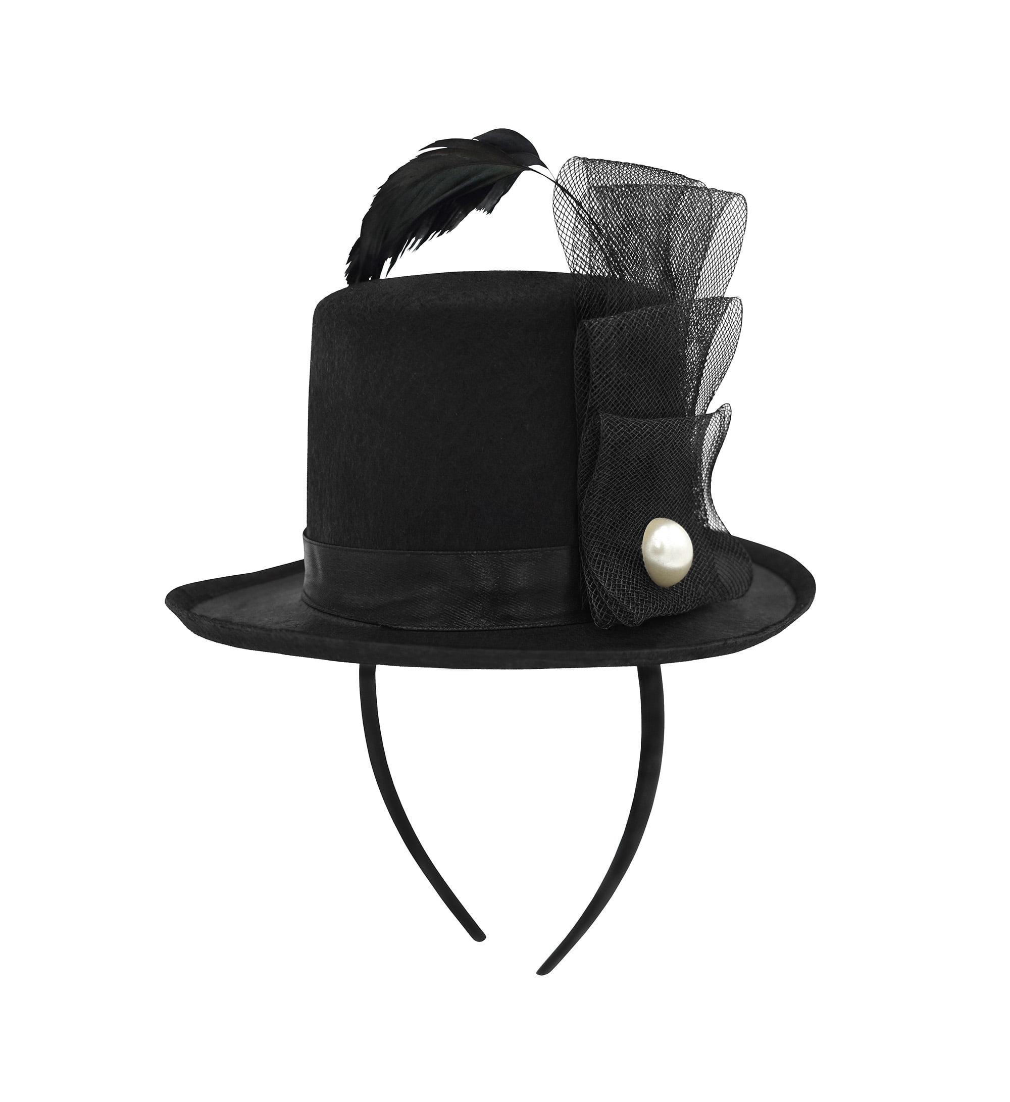 White Lace Top Hat with Red and Green Feathers and Flower Accents.  HALLOWEEN Black Top Hat Halloween with Witch, Halloween Top Hat 22.5  main image 2