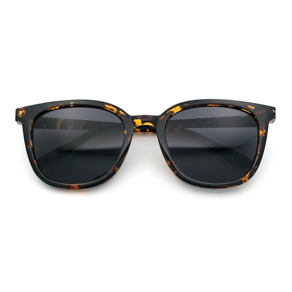 Womens Minimal Horn Rim Classy Boyfriend Normcore Plastic Sunglasses Tortoise - Black