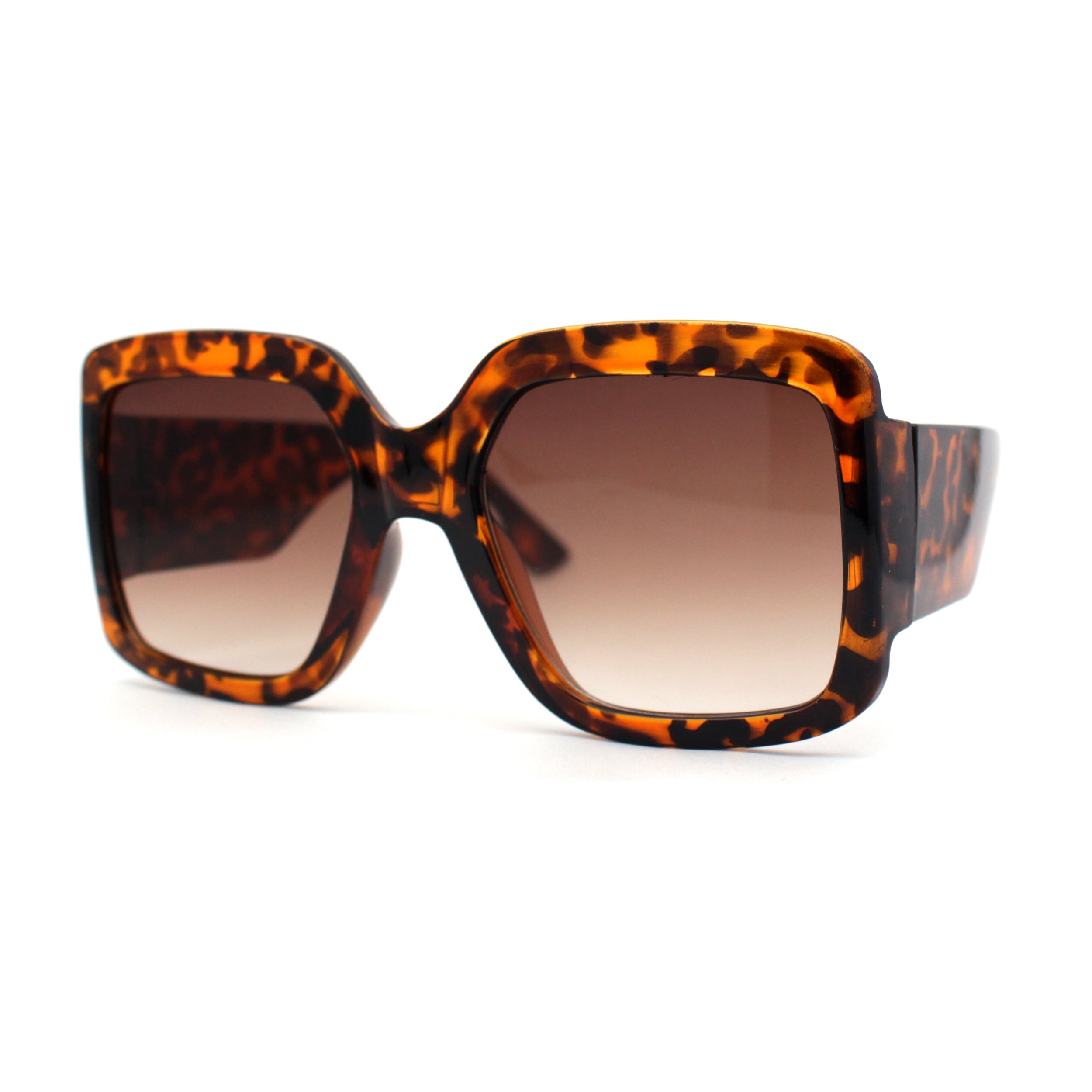 Chic Brown Tortoise Oversized Square Sunglasses Bon Chic Womens Fashion Square Sunglasses main image 2