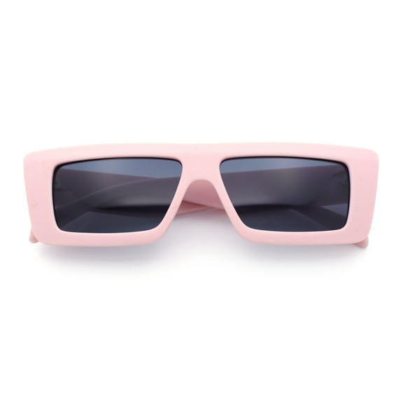 Womens Minimal Rectangle Cat Eye Retro Thick Plastic Urban Sunglasses Pink - Black