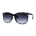 thumbnail image 1 of Womens Minimal Simple Horn Rim Marble Pattern Plastic Sunglasses White Pink Tortoise Smoke, 1 of 4