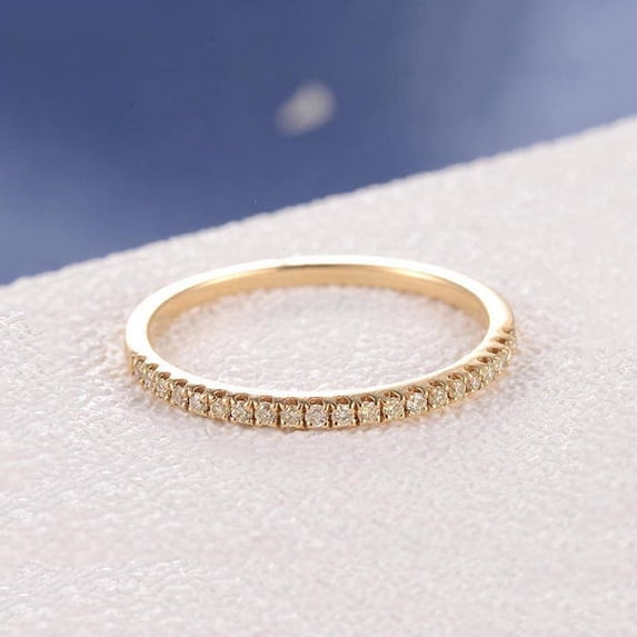 Womens Minimalist Geometric Half Ring Alloy Inlaid Artificial Gemstones Zircon Ring Gold Plated Wedding Ring