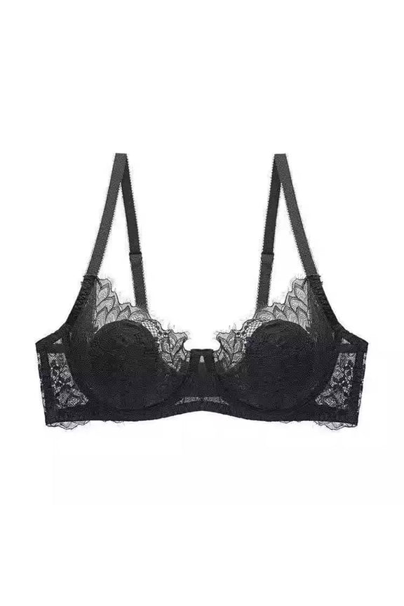 Womens Minimizer Bras, Women's Sexy Lace Bra Sheer Underwire Unlined Balconette Everyday Bras Lingerie S-XL