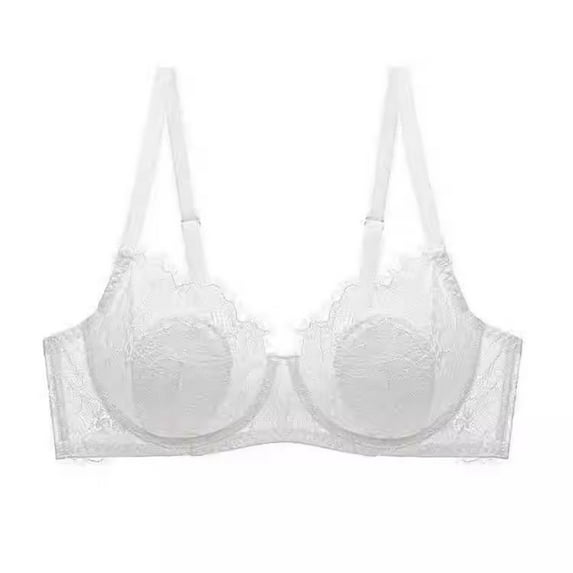 Womens Minimizer Bras, Women's Sexy Lace Bra Sheer Underwire Unlined Balconette Everyday Bras Lingerie S-XL