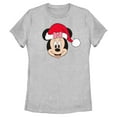 thumbnail image 1 of Womens Minnie Mouse Christmas Santa Hat Portrait T Shirt, 1 of 5