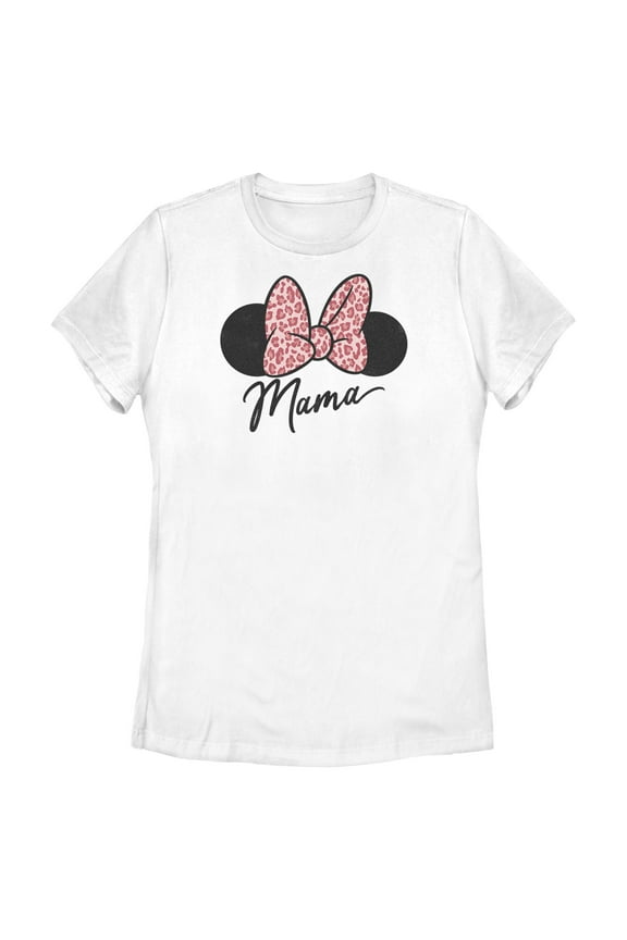 Womens Minnie Mouse Leopard Bow Mama T Shirt