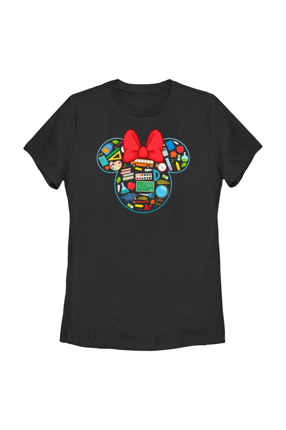 Womens Minnie Mouse Teacher Essentials Logo T Shirt