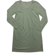 LAURA SCOTT Womens Mint Green Floral Flower Filigree Nightgown Long Sleeved Sleep Shirt