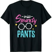 Womens Miss Smart-y Pants V-Neck T-Shirt Black 4XL