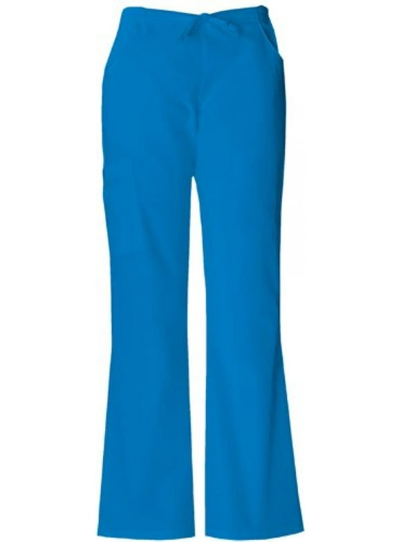 Womens Missy Every Day Scrubs Back Elastic Flare Leg Pant Island Blue 5X-LG