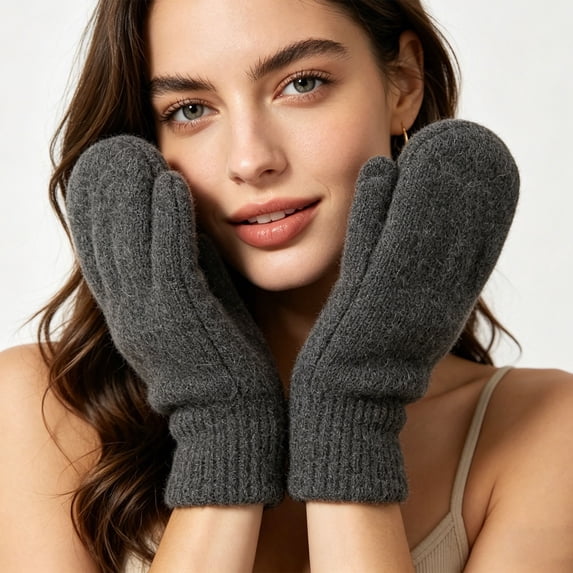 Womens Mittens Gloves qinhaie Soft Stretch Gloves, Cold Weather Warm Cute Snow Ski Gloves, Outdoor Riding Windproof Hand Warm Accessories