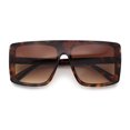thumbnail image 1 of Womens Mobster Shield Oversized Plastic Rectangular Sunglasses Tortoise - Brown, 1 of 1