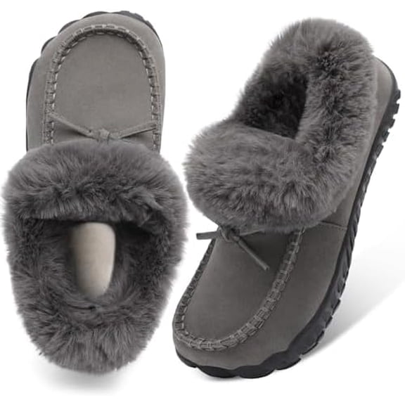 Womens Moccasin Snow Boots Warm Winter Boots Ankle Boots for Women Outdoor Fur Lined Womens Shoes Slippers