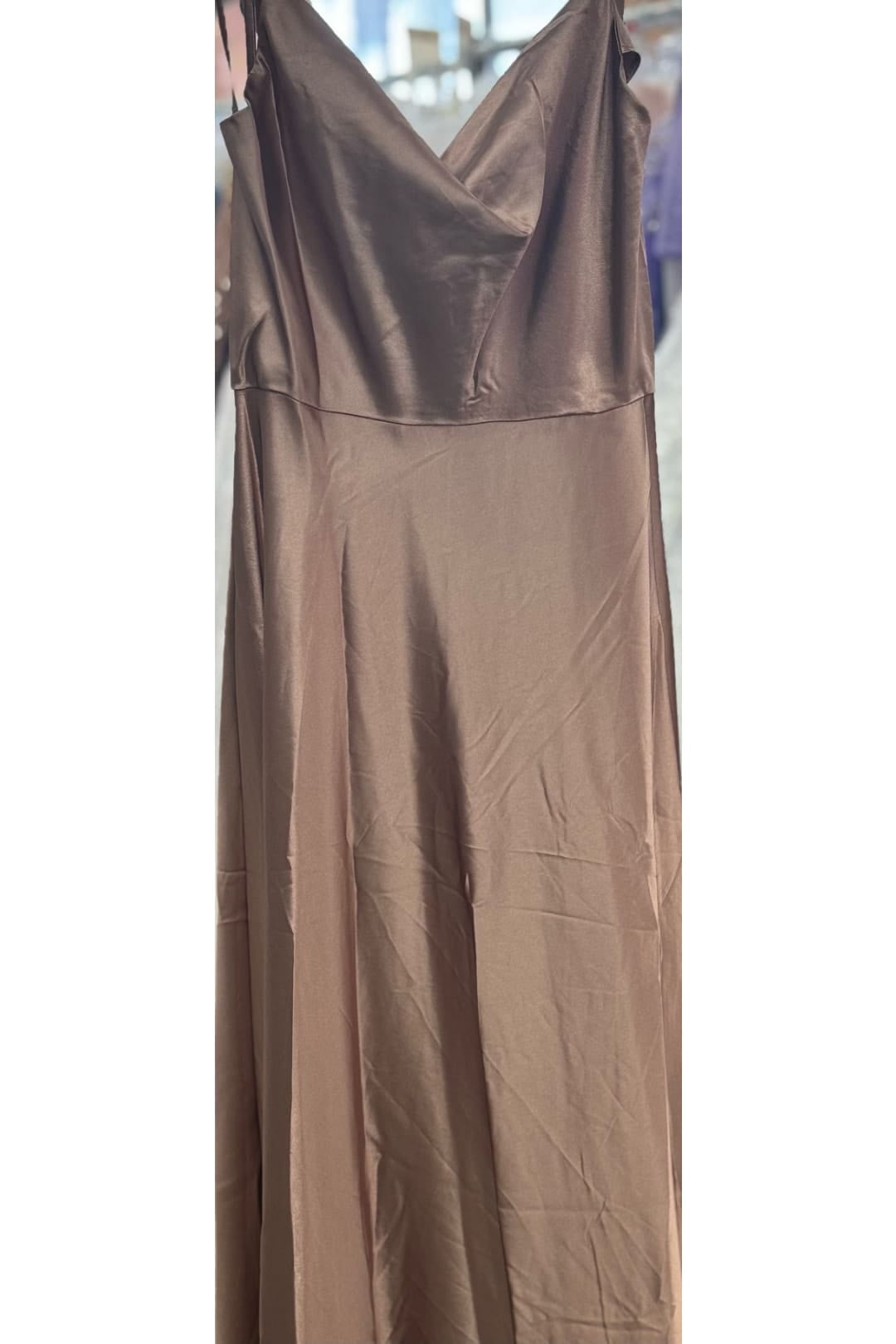 Formal Dress Shops Inc Satin Bridesmaid Dress Mocha 20, Women's, Brown