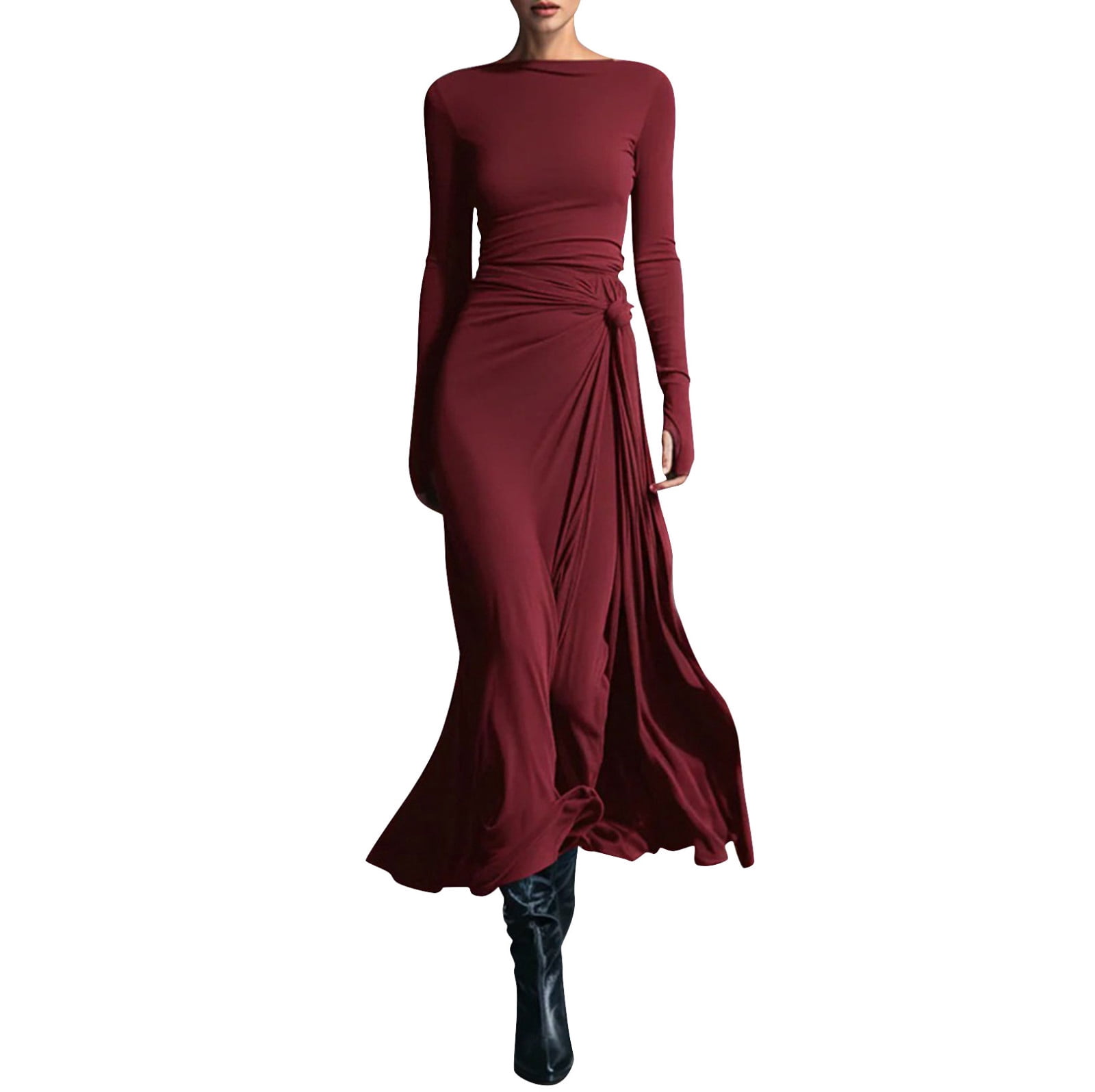 mock neck dress formal Mock Neck Velvet Lace Midi Dress Racing Red