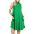 thumbnail image 1 of Womens Mock Neck Sleeveless Flowy Tunic Midi Dress with Pockets, 1 of 3