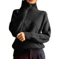 thumbnail image 1 of Womens Neck Sweaters Oversized Long Sleeve Knit Pullover Solid Color Loose Fit Fashion Casual Tops, 1 of 4
