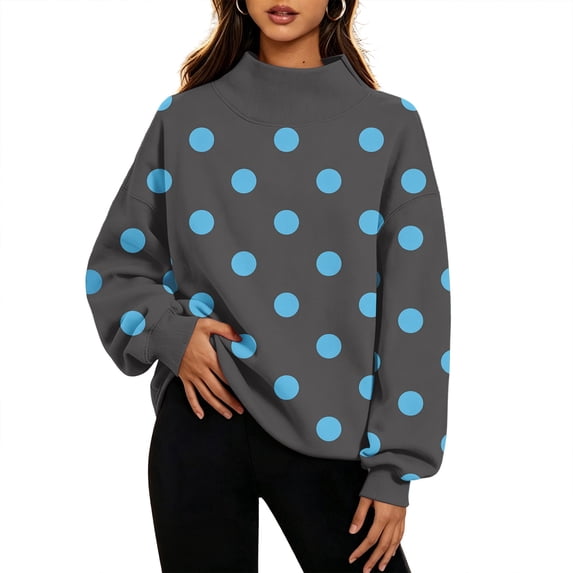 Womens Mock Neck Sweatshirts Oversized Pullover Fall Outfits, 3XL