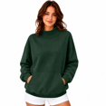 thumbnail image 1 of Womens Mock Neck Sweatshirts Oversized Pullover Fall Outfits Fall Fashion Clothes 2026,Long Sleeve,Comfort Soft Fleece,Casual Travel Work Hiking Outfit Green S, 1 of 7