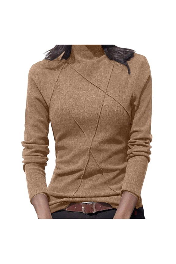 Womens Mock Turtleneck Long Sleeve Shirts Tunic Tops Women Basic Plain Thermal T-Shirts 2026 Fall Winter Fashion