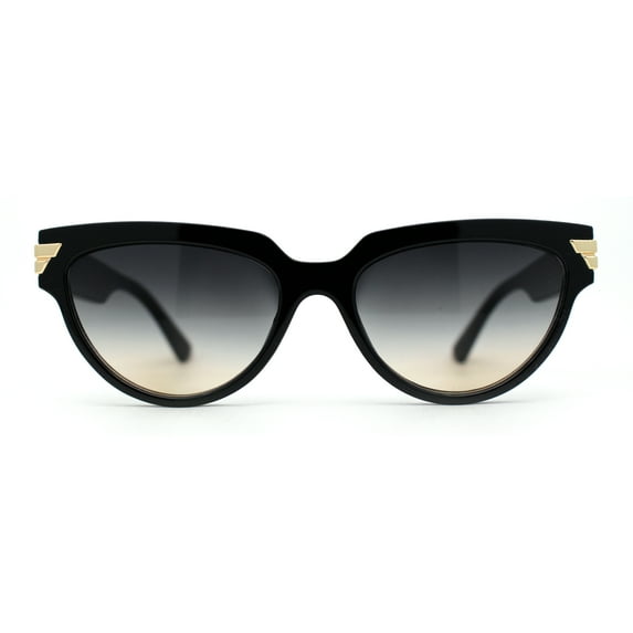 Womens Mod 20s Art Deco Cat Eye Horn Rim Plastic Sunglasses Black Brown