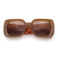 thumbnail image 1 of Womens Mod Beveled Thick Plastic Rectangular Fashion Sunlgasses [All Brown], 1 of 7
