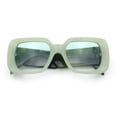 thumbnail image 1 of Womens Mod Beveled Thick Plastic Rectangular Fashion Sunlgasses [Light Green - Blue], 1 of 8