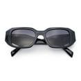thumbnail image 1 of Womens Mod Bold Geometric Bevel Narrow Rectangle Minimal Plastic Sunglasses Black - Smoke, 1 of 6