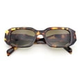 thumbnail image 1 of Womens Mod Bold Geometric Bevel Narrow Rectangle Minimal Plastic Sunglasses Tortoise - Brown, 1 of 6