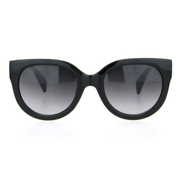 Womens Mod Boyfriend Fashion Minimal Plastic Sunglasses Black Smoke