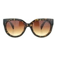 thumbnail image 1 of Womens Mod Boyfriend Fashion Minimal Plastic Sunglasses Tortoise Gradient Brown, 1 of 4
