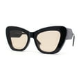 thumbnail image 1 of Womens Mod Cat Eye Thick Plastic Fashion Sunglasses Black Beige, 1 of 4