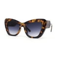 thumbnail image 1 of Womens Mod Cat Eye Thick Plastic Fashion Sunglasses Tortoise Smoke, 1 of 4