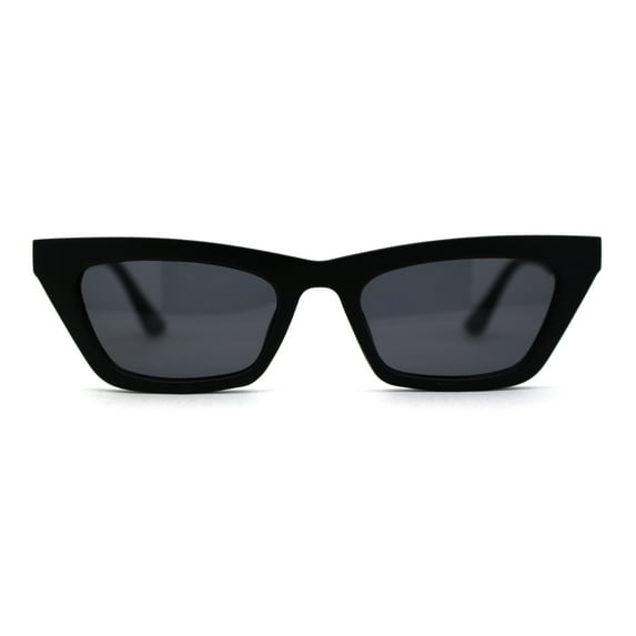 Womens Mod Cat Eye Trendy Retro Plastic Sunglasses Matte Black