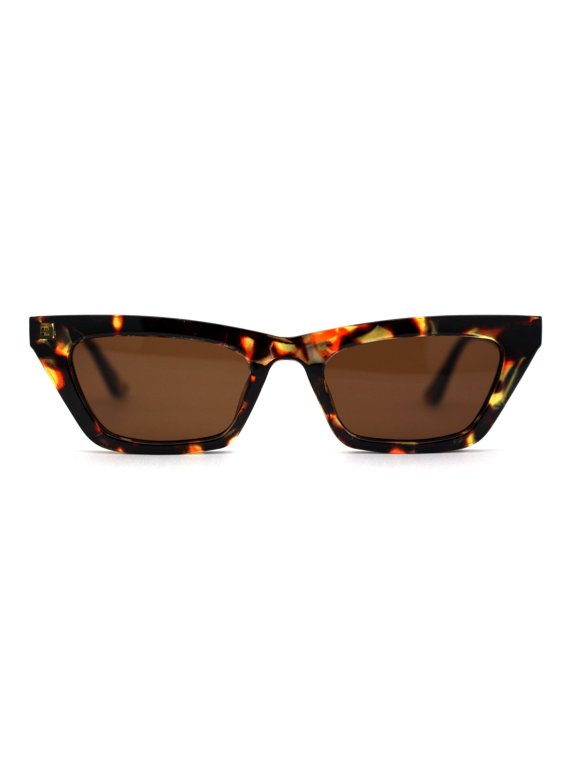 Womens Mod Cat Eye Trendy Retro Plastic Sunglasses Tortoise Brown