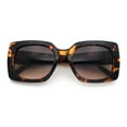 thumbnail image 1 of Womens Mod Chic Designer Fashion Thick Plastic Rectangle Butterfly Sunglasses Tortoise - Brown, 1 of 8