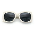 thumbnail image 1 of Womens Mod Chic Designer Fashion Thick Plastic Rectangle Butterfly Sunglasses White - Black, 1 of 8