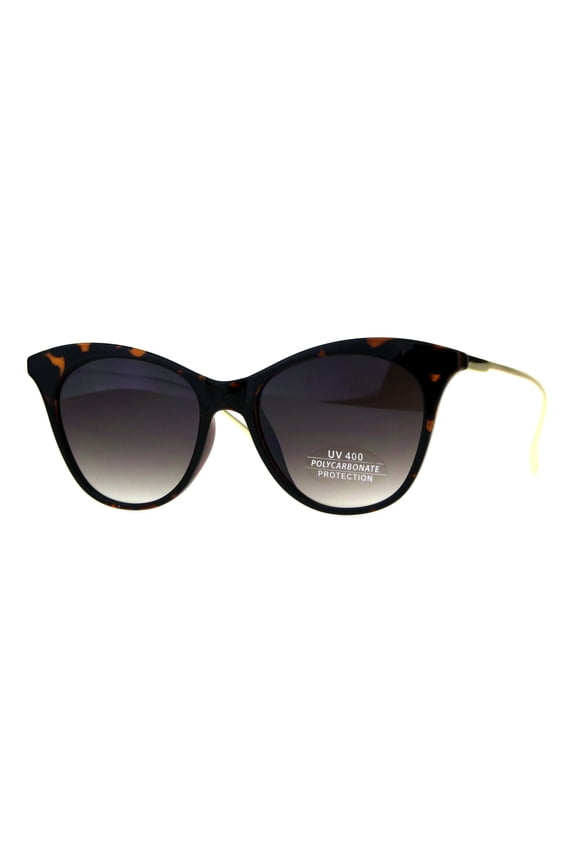 Womens Mod Chic Oversize Cat Eye Metal Arm Luxury Sunglasses Brown Tortoise