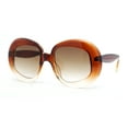 thumbnail image 1 of Womens Mod Chic Oversized Round Thick Butterfly Plastic Designer Sunglasses Brown Beige - Brown, 1 of 4