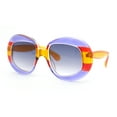 thumbnail image 1 of Womens Mod Chic Oversized Round Thick Butterfly Plastic Designer Sunglasses Purple Orange - Smoke, 1 of 4