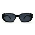 thumbnail image 1 of Womens Mod Classic Retro Rectangular Trendy Fashion Sunglasses All Black, 1 of 4