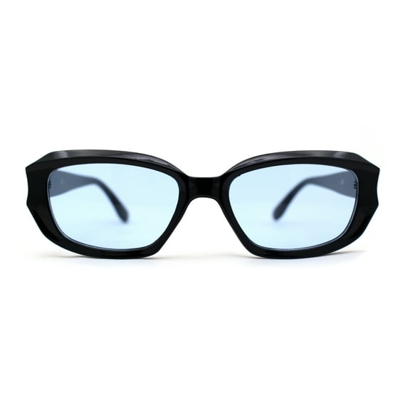 Womens Mod Classic Retro Rectangular Trendy Fashion Sunglasses Black Blue