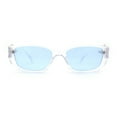 thumbnail image 1 of Womens Mod Classic Retro Rectangular Trendy Fashion Sunglasses Clear Blue, 1 of 4
