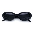 thumbnail image 1 of Womens Mod Classy Oval Thick Plastic Fashion Sunglasses All Black, 1 of 8