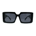 thumbnail image 1 of Womens Mod Designer Square Rectangle Fashion Sunglasses All Black, 1 of 4