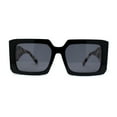 thumbnail image 1 of Womens Mod Designer Square Rectangle Fashion Sunglasses Black Beige Tort Black, 1 of 4